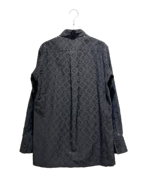 LOUIS VUITTON（ルイ ヴィトン）LOUIS VUITTON (ルイ ヴィトン) Monogram Jacquard Silk Shirt/モノグラムジャガード シルクシャツ/RW231W XGR FOBL12 ブラック サイズ:34の古着・服飾アイテム