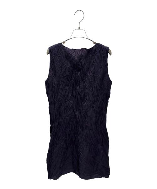ISSEY MIYAKE（イッセイミヤケ）ISSEY MIYAKE (イッセイミヤケ) シワ加工ノースリーブワンピース パープル サイズ:Lの古着・服飾アイテム