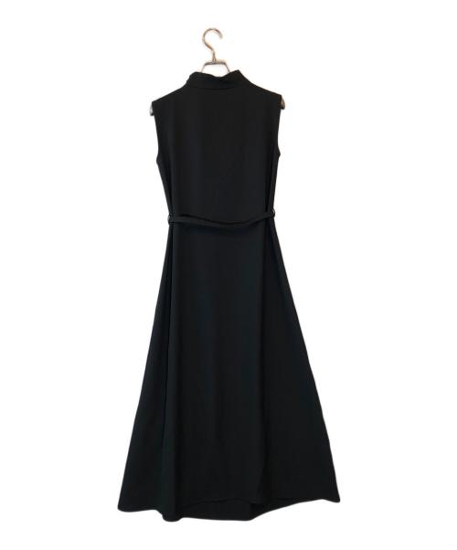 L'AUBE BLANC（ローブ ブラン）L'AUBE BLANC (ローブ ブラン) Belted Drape Dress ブラック サイズ:S 未使用品の古着・服飾アイテム
