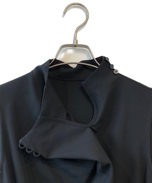 L'AUBE BLANC（ローブ ブラン）L'AUBE BLANC (ローブ ブラン) Belted Drape Dress ブラック サイズ:S 未使用品の古着・服飾アイテム