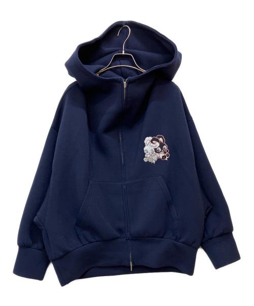 Snidel（スナイデル）Snidel (スナイデル) foxy illustrations (フォキシーイリュージョンズ) ボリュームパーカー ネイビー サイズ:Fの古着・服飾アイテム