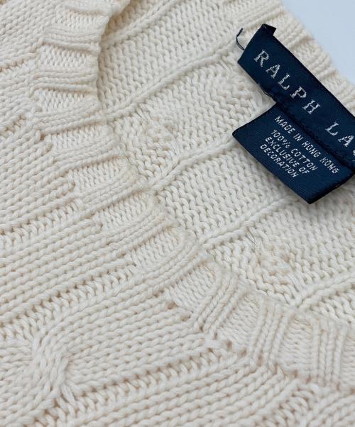 RALPH LAUREN（ラルフローレン）RALPH LAUREN (ラルフローレン) ケーブルニット アイボリー サイズ:Sの古着・服飾アイテム