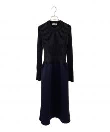 JIL SANDER（ジルサンダー）の古着「ビスコースニット ドッキングドレス」｜ブラック
