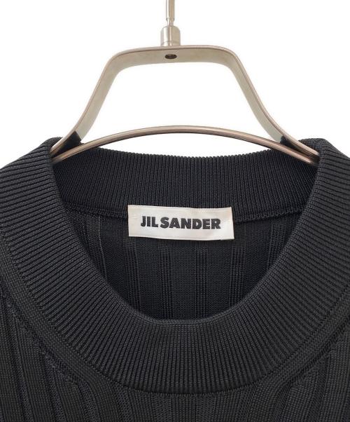 JIL SANDER（ジルサンダー）JIL SANDER (ジルサンダー) ビスコースニット ドッキングドレス ブラック サイズ:36の古着・服飾アイテム