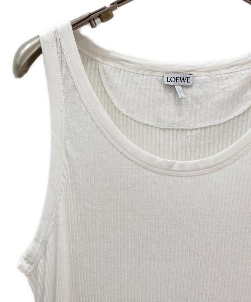 LOEWE（ロエベ）LOEWE (ロエベ) リブタンクトップドレス ホワイト サイズ:Sの古着・服飾アイテム