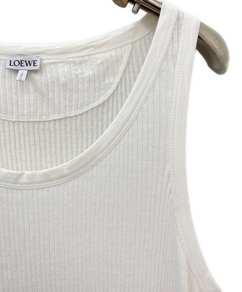 LOEWE（ロエベ）LOEWE (ロエベ) リブタンクトップドレス ホワイト サイズ:Sの古着・服飾アイテム