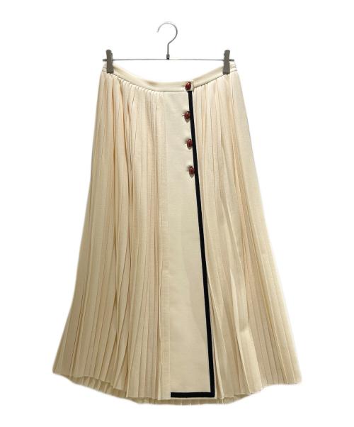 GUCCI（グッチ）GUCCI (グッチ) Pleated Skirt Ladybug Long Ivory/プリーツラップスカート てんとう虫 /523510 ZLW01 アイボリー サイズ:44の古着・服飾アイテム