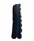 VALENTINOヴァレンティノ）の古着「SCALLOP TRIM LAYERED DRESS/スカラップトリム レイヤードドレス/QB0AE3361MM」｜ブラック×アイボリー