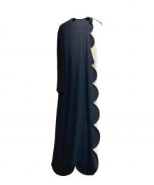 VALENTINO（ヴァレンティノ）の古着「SCALLOP TRIM LAYERED DRESS/スカラップトリム レイヤードドレス/QB0AE3361MM」｜ブラック×アイボリー