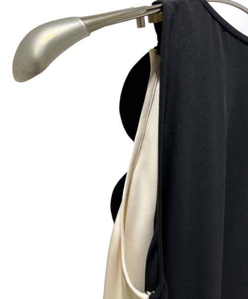 VALENTINO（ヴァレンティノ）VALENTINO (ヴァレンティノ) SCALLOP TRIM LAYERED DRESS/スカラップトリム レイヤードドレス/QB0AE3361MM ブラック×アイボリー サイズ:40の古着・服飾アイテム