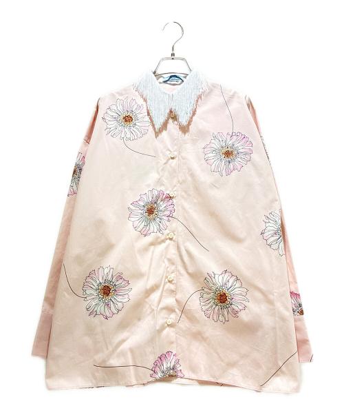 PRADA（プラダ）PRADA (プラダ) プリントポプリンオーバーサイズシャツ/P419HSOOO14YO ピンク サイズ:36の古着・服飾アイテム