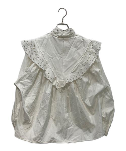 Chloe（クロエ）Chloe (クロエ) ハイネックカットワークブラウス ホワイト サイズ:38の古着・服飾アイテム