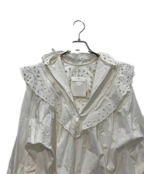 Chloe（クロエ）Chloe (クロエ) ハイネックカットワークブラウス ホワイト サイズ:38の古着・服飾アイテム