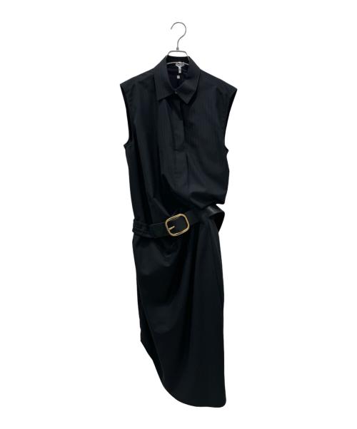 LOEWE（ロエベ）LOEWE (ロエベ) ノースリーブベルテッドドレス ブラック サイズ:42の古着・服飾アイテム