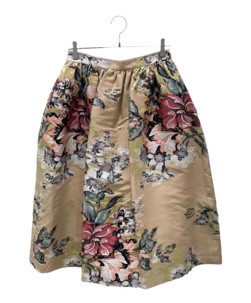 FENDI（フェンディ）FENDI (フェンディ) フラワージャガードスカート ピンクベージュ サイズ:42の古着・服飾アイテム