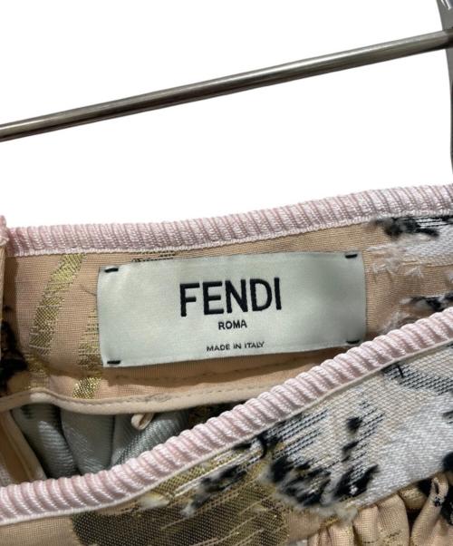 FENDI（フェンディ）FENDI (フェンディ) フラワージャガードスカート ピンクベージュ サイズ:42の古着・服飾アイテム