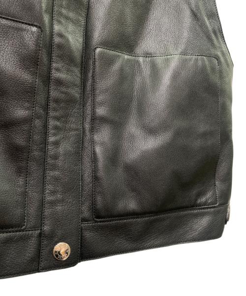 HERMES（エルメス）HERMES (エルメス) クロップドレザーベスト ブラック サイズ:40の古着・服飾アイテム