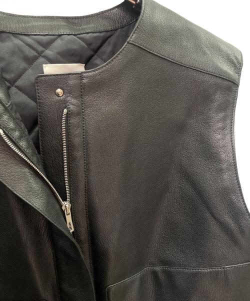 HERMES（エルメス）HERMES (エルメス) クロップドレザーベスト ブラック サイズ:40の古着・服飾アイテム