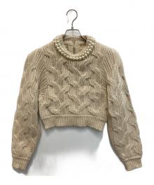 CLANE（クラネ）の古着「PEARL NECK KNIT TOPS」｜アイボリー