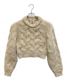 CLANE（クラネ）の古着「PEARL NECK KNIT TOPS」｜アイボリー