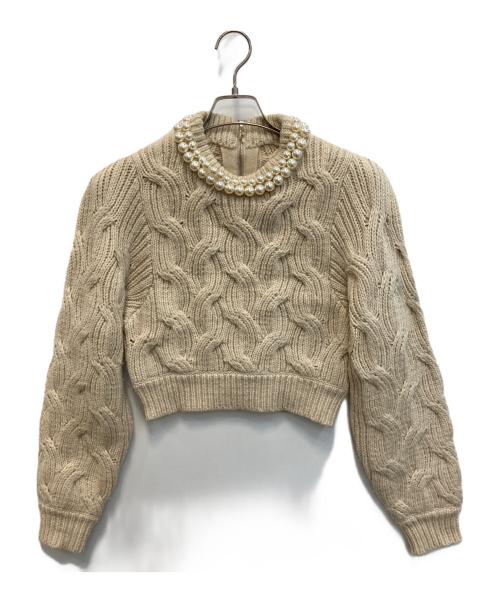 CLANE（クラネ）CLANE (クラネ) PEARL NECK KNIT TOPS アイボリー サイズ:SIZE 1の古着・服飾アイテム