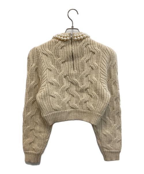 CLANE（クラネ）CLANE (クラネ) PEARL NECK KNIT TOPS アイボリー サイズ:SIZE 1の古着・服飾アイテム