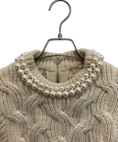 CLANE（クラネ）CLANE (クラネ) PEARL NECK KNIT TOPS アイボリー サイズ:SIZE 1の古着・服飾アイテム