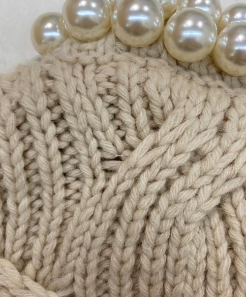 CLANE（クラネ）CLANE (クラネ) PEARL NECK KNIT TOPS アイボリー サイズ:SIZE 1の古着・服飾アイテム