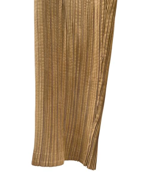 ISSEY MIYAKE（イッセイミヤケ）ISSEY MIYAKE (イッセイミヤケ) スウェードライクプリーツパンツ ブラウン サイズ:2の古着・服飾アイテム