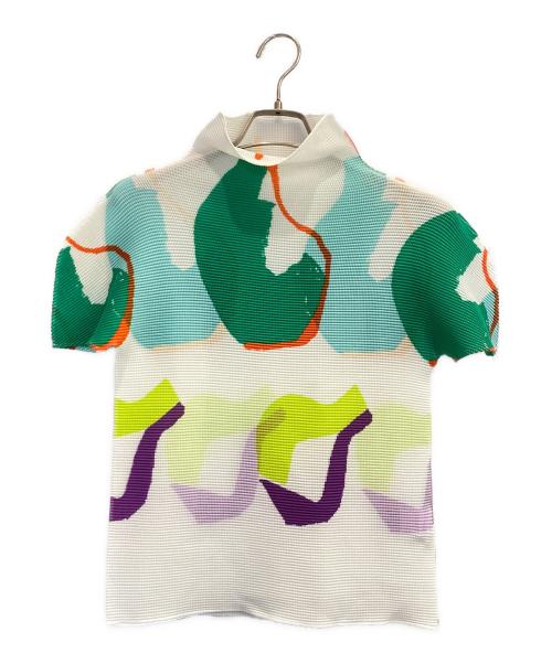 ISSEY MIYAKE me（イッセイ ミヤケ ミー）ISSEY MIYAKE me (イッセイ ミヤケ ミー) 総柄 プリーツカットソー マルチカラー サイズ:FREEの古着・服飾アイテム