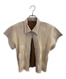 PLEATS PLEASE（プリーツプリーズ）の古着「ドットプリーツショートスリーブシャツ」｜ベージュ