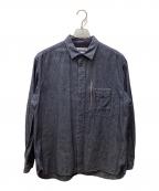 WHITE MOUNTAINEERINGホワイトマウンテ二アニング）の古着「GUSSET SLEEVE POCKET CHAMBRAY WORK SHIRT」｜インディゴ