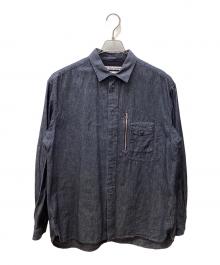 WHITE MOUNTAINEERING（ホワイトマウンテ二アニング）の古着「GUSSET SLEEVE POCKET CHAMBRAY WORK SHIRT」｜インディゴ