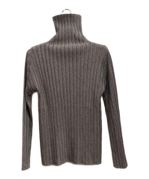 PLEATS PLEASE（プリーツプリーズ）PLEATS PLEASE (プリーツプリーズ) ハイネックプリーツブラウス グレー サイズ:3の古着・服飾アイテム
