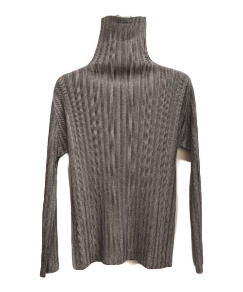 PLEATS PLEASE（プリーツプリーズ）PLEATS PLEASE (プリーツプリーズ) ハイネックプリーツブラウス グレー サイズ:3の古着・服飾アイテム