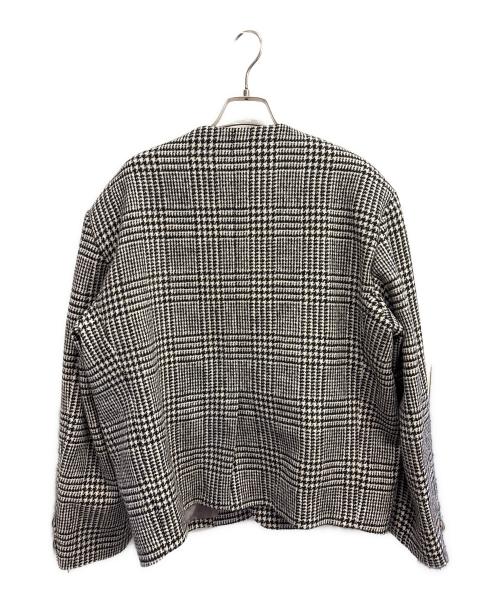 ANREALAGE HOMME（アンリアレイジオム）ANREALAGE HOMME (アンリアレイジオム) PATCHWORK EMBLEM JACKET ホワイト×ブラック サイズ:48の古着・服飾アイテム