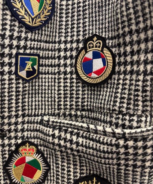 ANREALAGE HOMME（アンリアレイジオム）ANREALAGE HOMME (アンリアレイジオム) PATCHWORK EMBLEM JACKET ホワイト×ブラック サイズ:48の古着・服飾アイテム