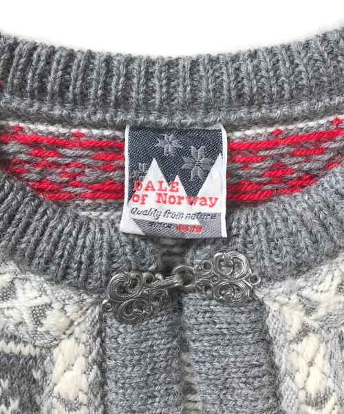 DALE OF NORWAY（ダーレ オブ ノルウェイ）DALE OF NORWAY (ダーレ オブ ノルウェイ) ニットジャケット グレー×ホワイト サイズ:XXLの古着・服飾アイテム