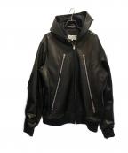 Maison Margielaメゾンマルジェラ）の古着「5-Zip Hooded Leather Jacket」｜ブラック