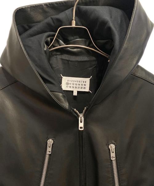 Maison Margiela（メゾンマルジェラ）Maison Margiela (メゾンマルジェラ) 5-Zip Hooded Leather Jacket ブラック サイズ:48の古着・服飾アイテム