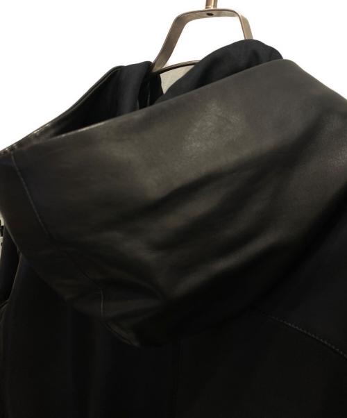Maison Margiela（メゾンマルジェラ）Maison Margiela (メゾンマルジェラ) 5-Zip Hooded Leather Jacket ブラック サイズ:48の古着・服飾アイテム