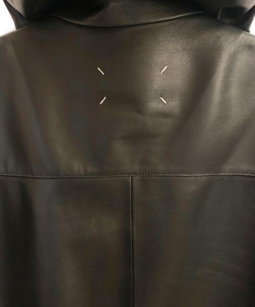 Maison Margiela（メゾンマルジェラ）Maison Margiela (メゾンマルジェラ) 5-Zip Hooded Leather Jacket ブラック サイズ:48の古着・服飾アイテム