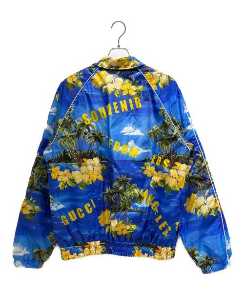 GUCCI（グッチ）GUCCI (グッチ) From Los Angeles Print Nylon/694137 ZAJI0 Jacket ブルー×イエロー サイズ:50の古着・服飾アイテム