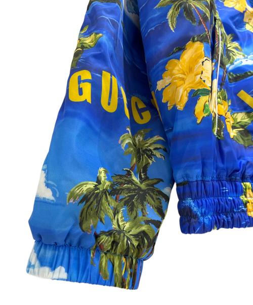 GUCCI（グッチ）GUCCI (グッチ) From Los Angeles Print Nylon/694137 ZAJI0 Jacket ブルー×イエロー サイズ:50の古着・服飾アイテム
