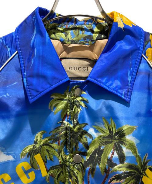 GUCCI（グッチ）GUCCI (グッチ) From Los Angeles Print Nylon/694137 ZAJI0 Jacket ブルー×イエロー サイズ:50の古着・服飾アイテム