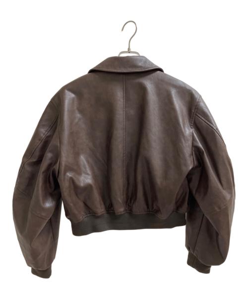 NKNIT（ンニット）NKNIT (ンニット) synthetic leather padded jacket ブラウンの古着・服飾アイテム