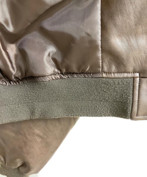 NKNIT（ンニット）NKNIT (ンニット) synthetic leather padded jacket ブラウンの古着・服飾アイテム