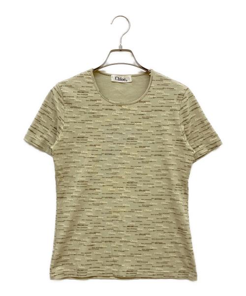 Chloe（クロエ）Chloe (クロエ) ロゴプリントカットソー ベージュ サイズ:40の古着・服飾アイテム