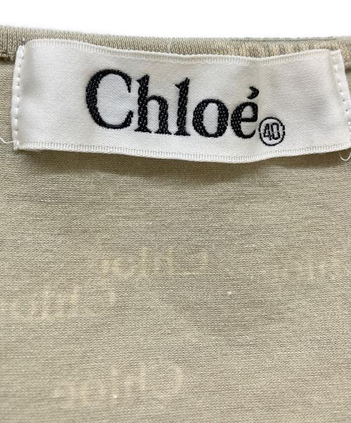Chloe（クロエ）Chloe (クロエ) ロゴプリントカットソー ベージュ サイズ:40の古着・服飾アイテム