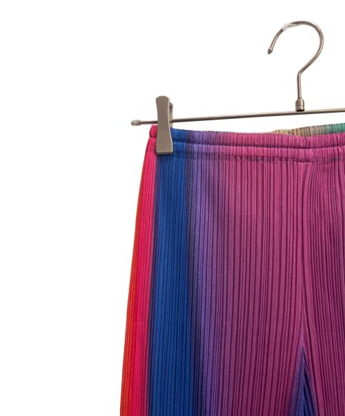 PLEATS PLEASE（プリーツプリーズ）PLEATS PLEASE (プリーツプリーズ) レインボーグラデーションパンツ ブルー サイズ:3の古着・服飾アイテム